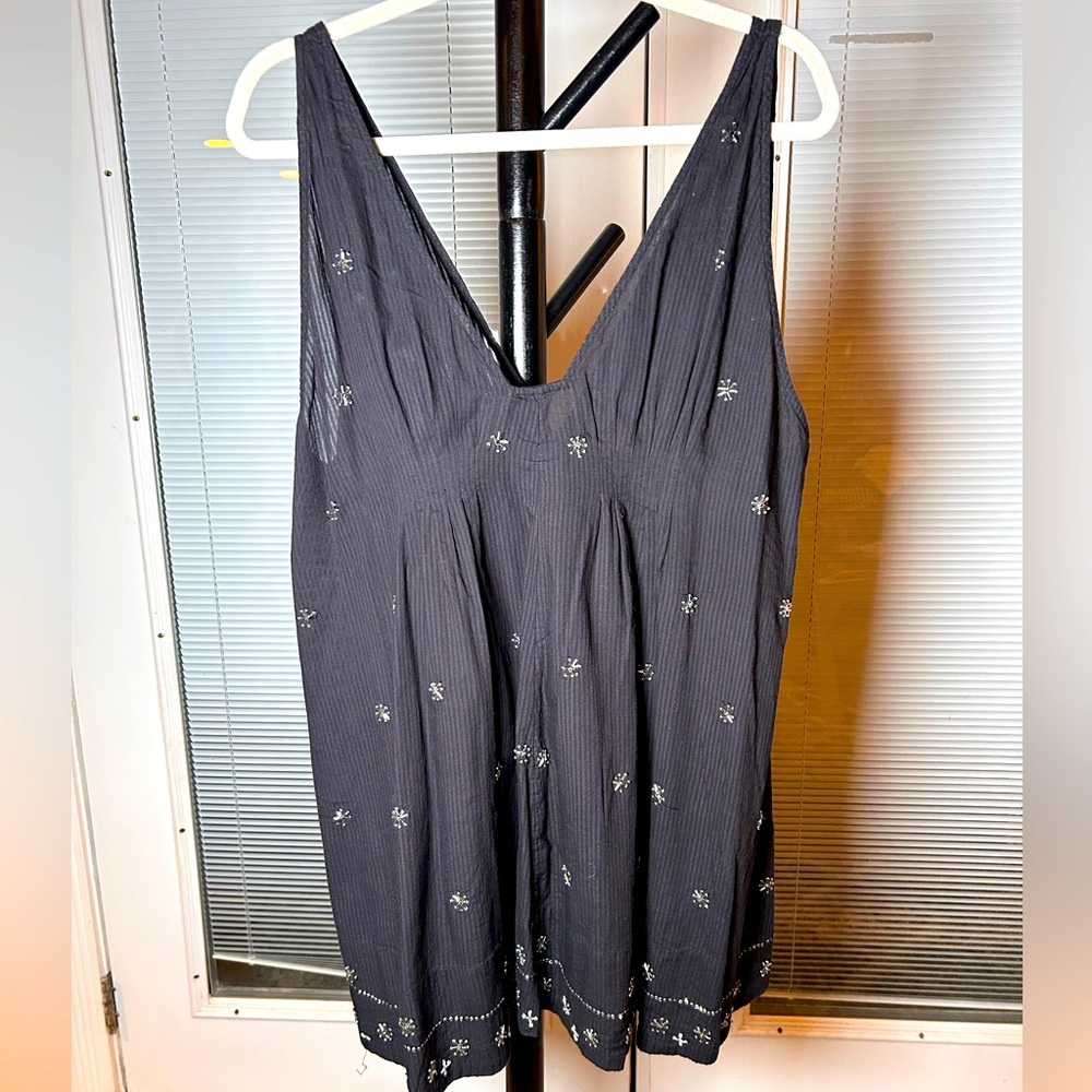 Free People Crushin On You cotton beaded striped dress
